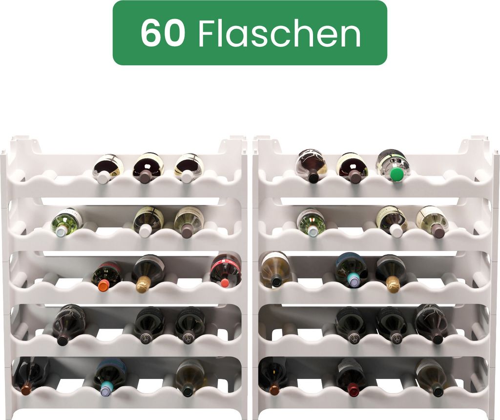 ARTECSIS Weinregal stapelbar Kunststoff für 60 Flaschen, Produktbild 