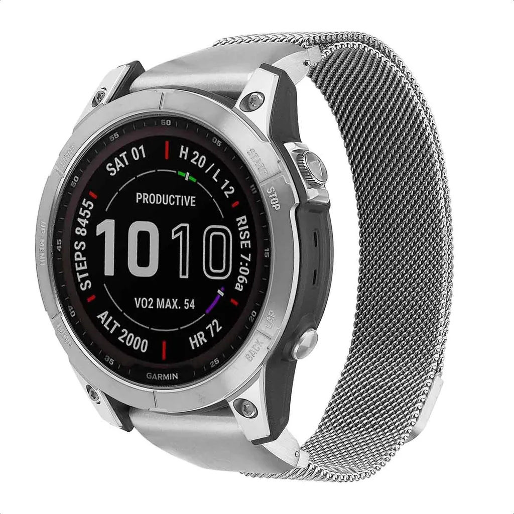 Cinturino Argento imoshion Garmin QuickFit 22mm Milanese Taglia L/XL