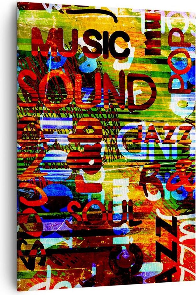 Bild auf Leinwand - Leinwandbild - Einteilig - Wörter Tapeten modern - 70x100cm - Wand Bild - Wanddeko - Wandbilder - Leinwanddruck - Wanddekorati...