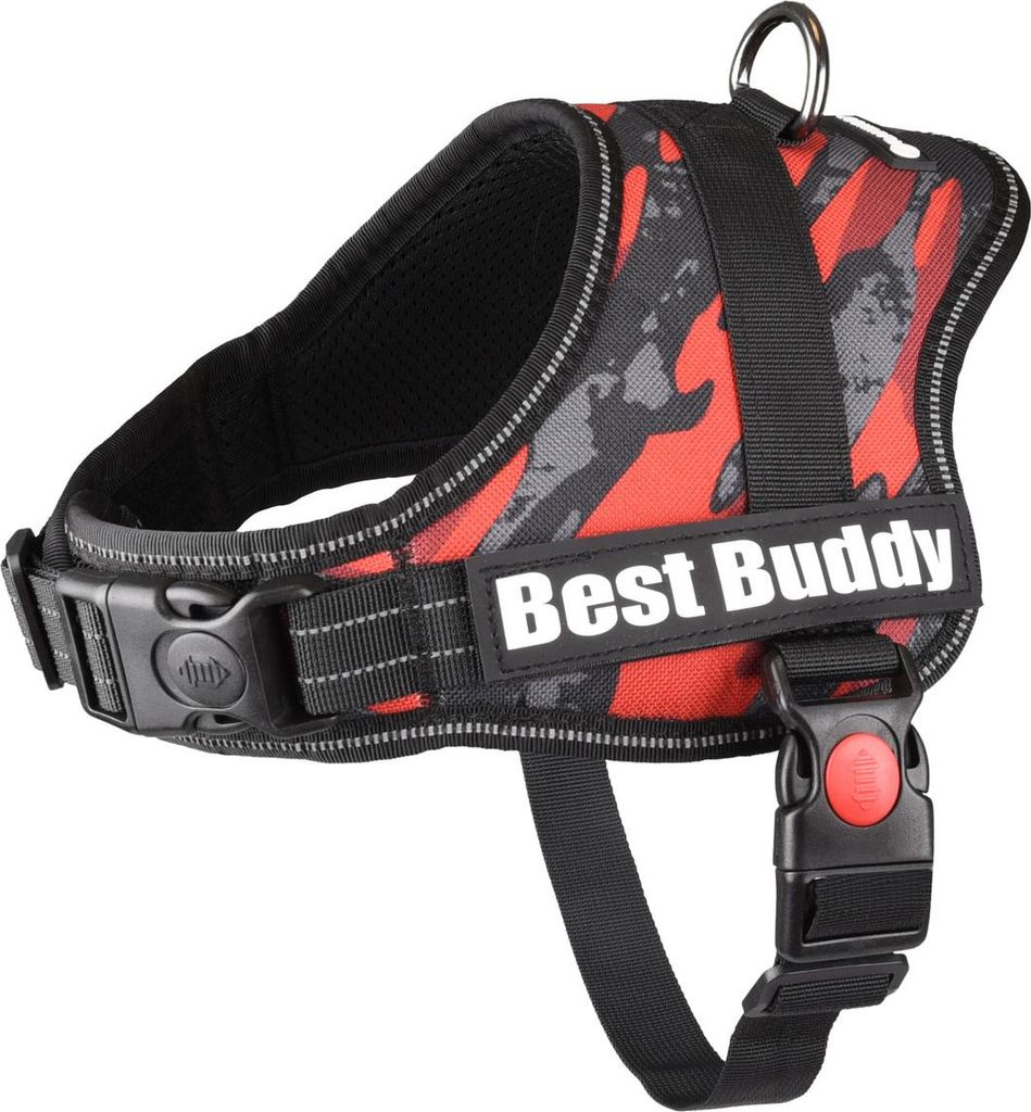 Flamingo Geschirr Best Buddy Pluto rot/camouflage, Größe: XL