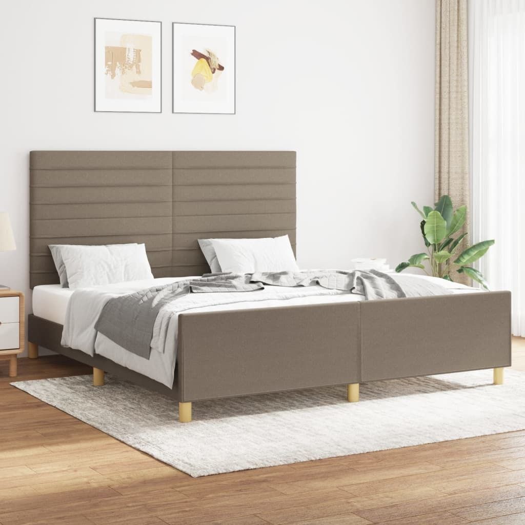 Maison Exclusive - Bettgestell ohne Matratze Taupe 160x200 cm Stoff