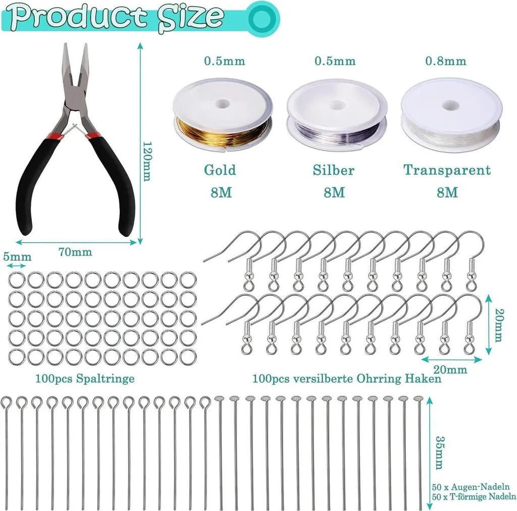 Kit Perles de Gemmes Naturelles 24 Couleurs avec Boucles d'Oreille Argent - 3