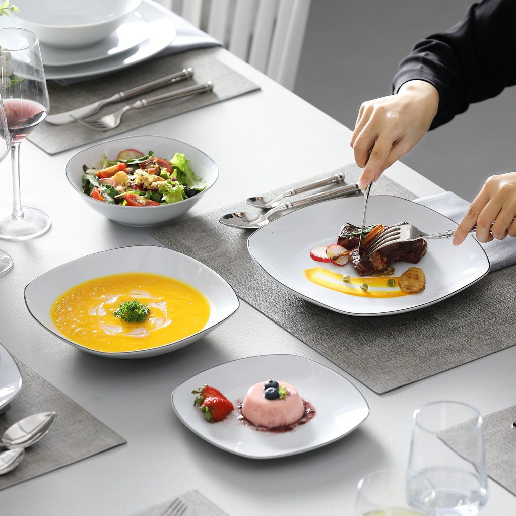 MALACASA, Serie Elisa, Kombiservice mit schwarzem Streife, Produktbild 3
