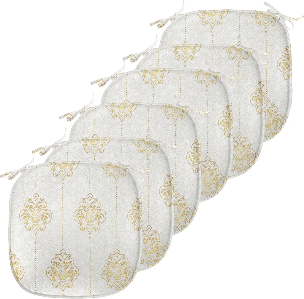 Galette de Siège Imperméable 40cm Lot de 6 Coussins Décoratifs Jaune