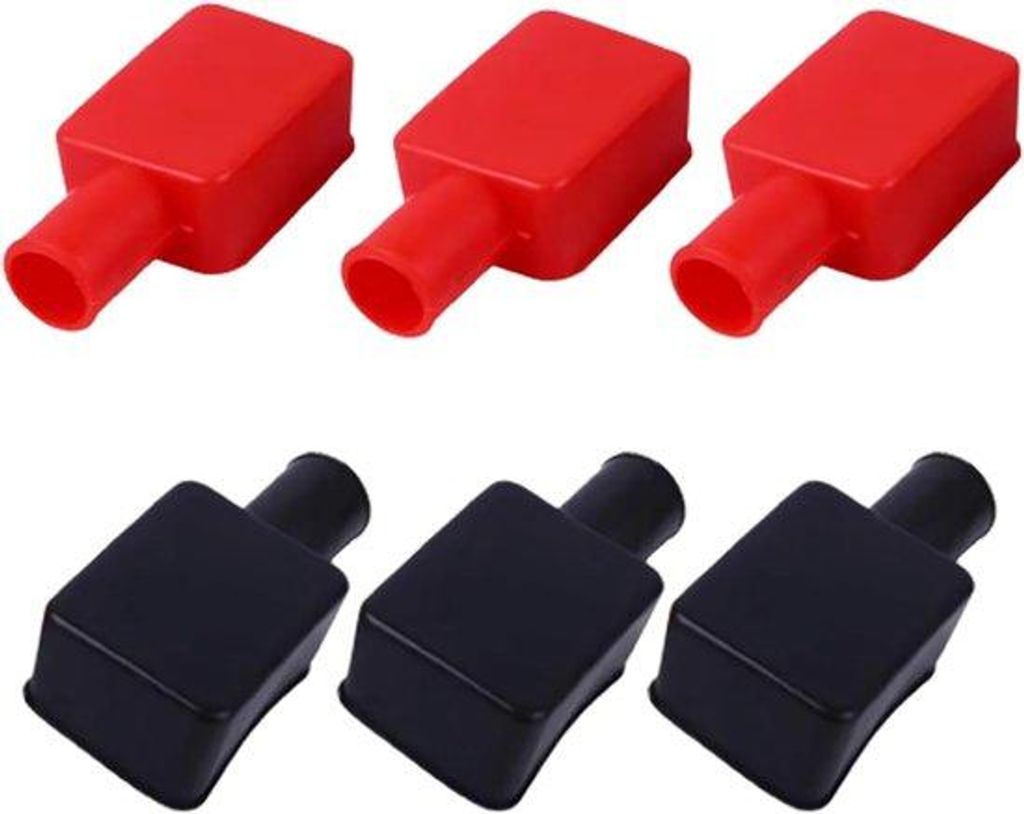 Auto- und Motorrad-Accu-Pool-Schutz, flexibler Positiv- und Negativ-Schutz, rote und schwarze Pool-Kappe, für Auto, Motorrad, LKW, Set von 6