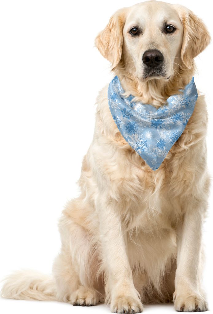 ABAKUHAUS Schneeflocke Haustier Bandana, Weihnachtssaison, 55x55 cm, Blassblau Weiß