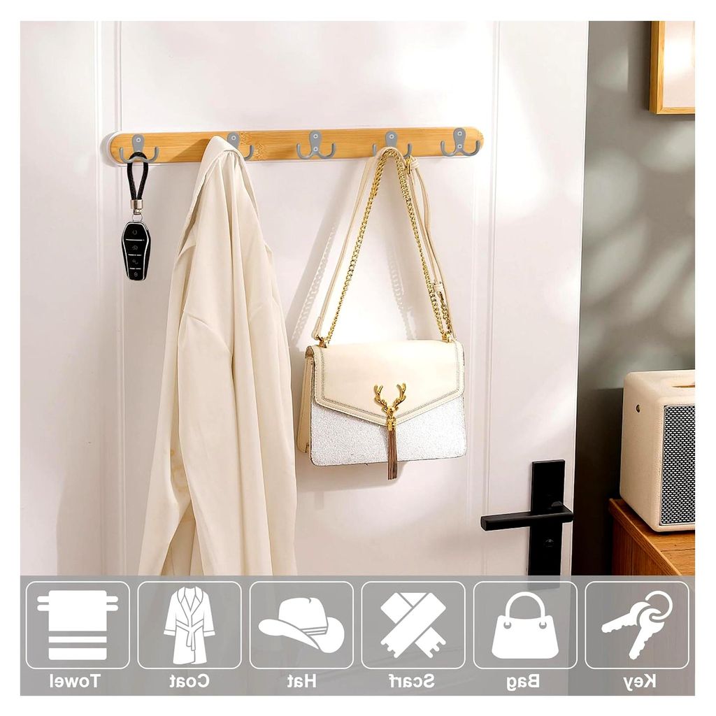 Kleiderhaken Garderobenhaken Doppelhaken Wandhaken Metall mit Schrauben für Badezimmer Küche 10 Stück Matt Silber