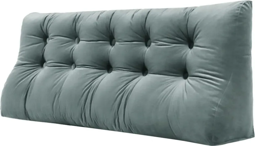 Mswborml D,200x50x20cm, Velluto Cuscino Lungo a Cuneo per Testata Letto Matrimoniale/Singolo, Anti-Collisione Cuscini Triangolari per Letto Rimovibile Cuscino da Lettura per Letto Schienale Lavabile