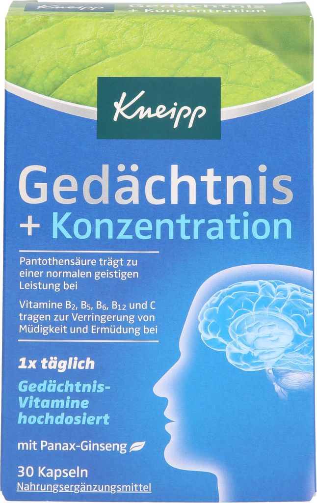 Kneipp Gedächtnis & Konzentration Kapseln (30Stk) Produktbild 
