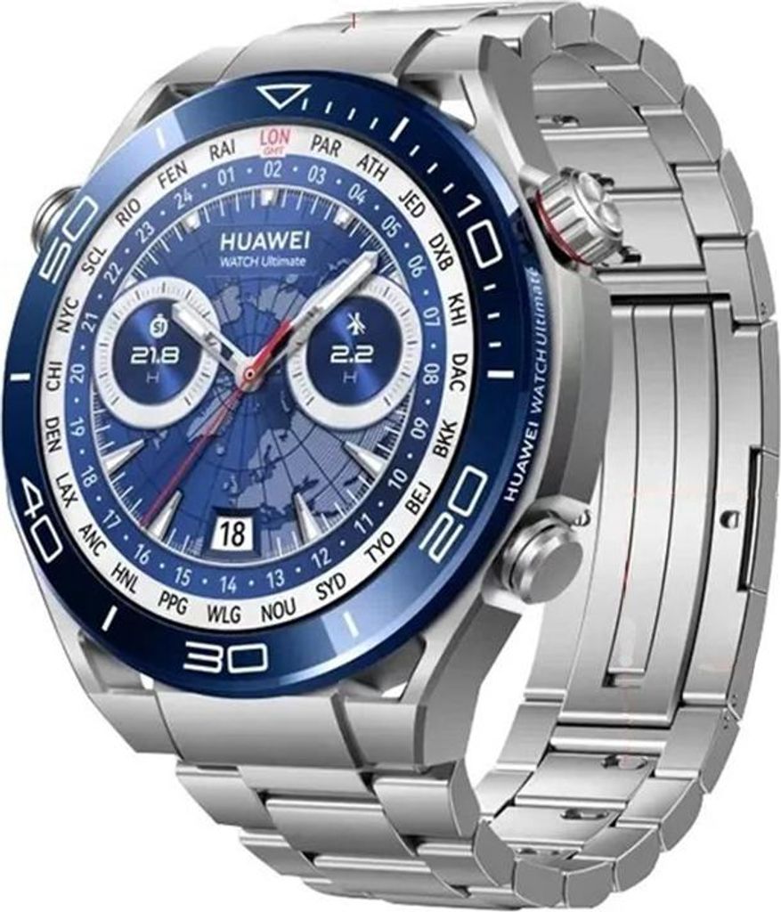 INF 22 mm gebogenes Ende Drei-Glieder-Titan-Uhrenarmband - Silber