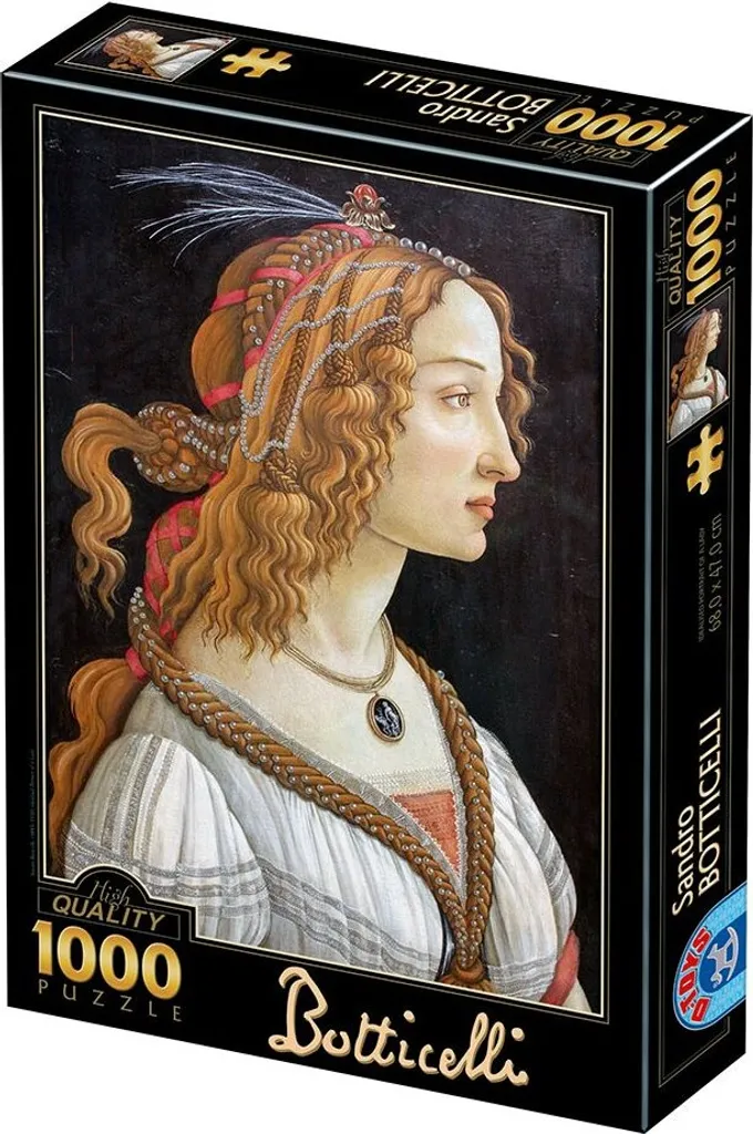 Puzzle 1000 pièces Antistress D-TOYS - Portrait Dame Art Renaissance