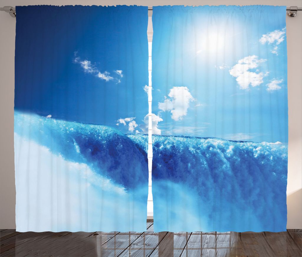 ABAKUHAUS Blau Rustikaler Vorhang, Niagarafälle Landschaft, Wohnzimmer Universalband Gardinen mit Schlaufen und Haken, 280 x 225 cm, Blau