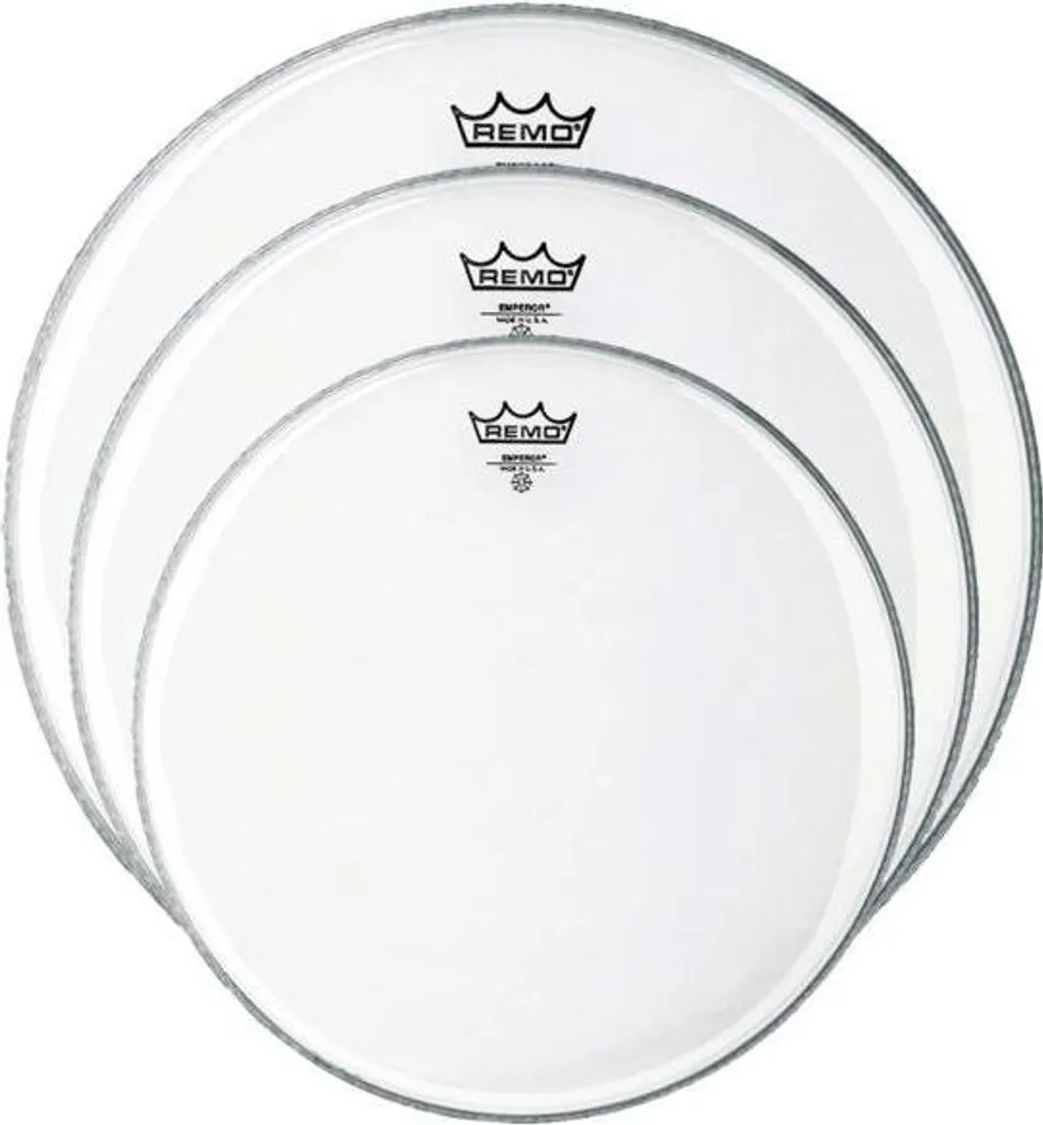 Peaux de batterie Remo Emperor Clear avec sourdine pour studio