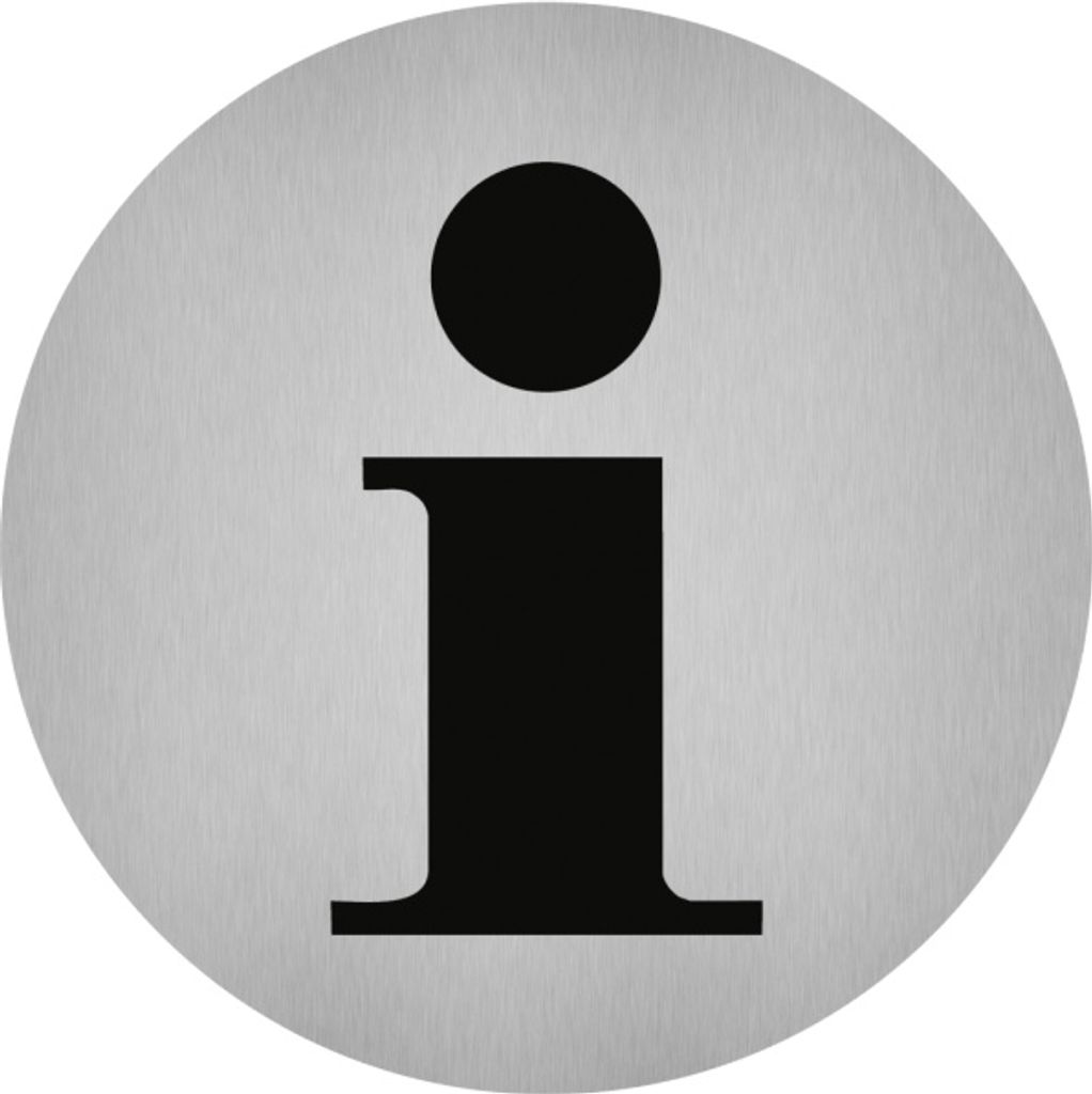 Dreifke Aufkleber - Piktogramm Information, Edelstahl, selbstklebend, Ø 50 mm