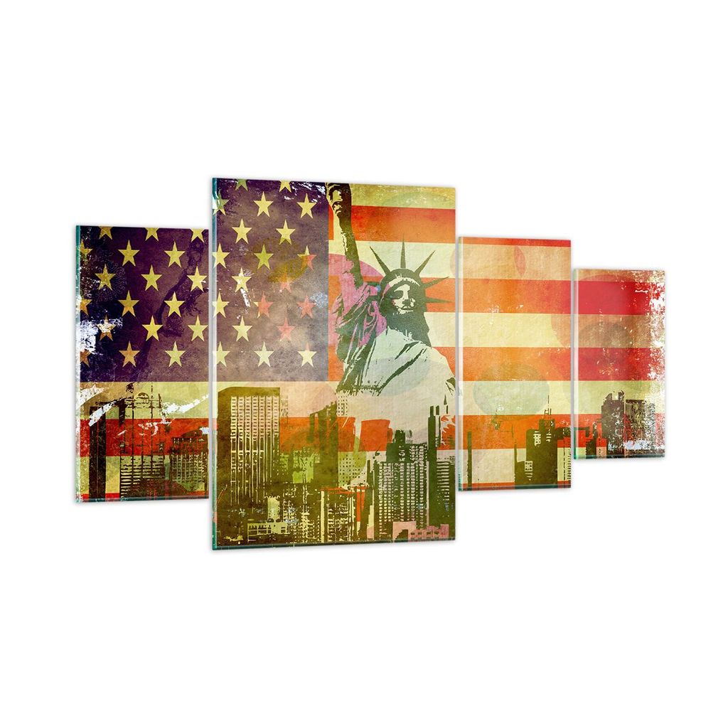 Bilder auf glas - Symbol USA Freiheit - 160x90cm - Glasbilder - Wandbilder - Kunstdruck - zum Aufhängen bereit - Wanddekoration aus Glas - Glas Bi...