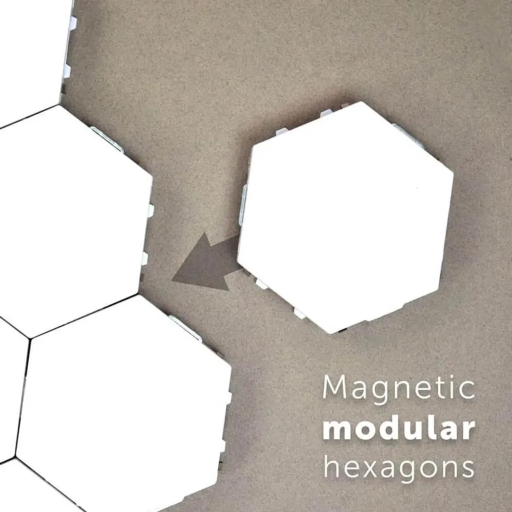 Éclairage mural hexagonal 10 modules LED RVB Tactile pour Intérieur