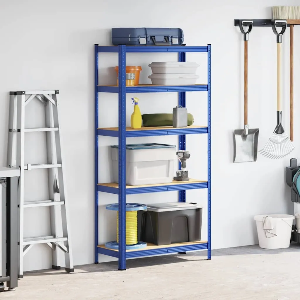 Étagère robuste en acier et bois composite, 5 plateaux modulables