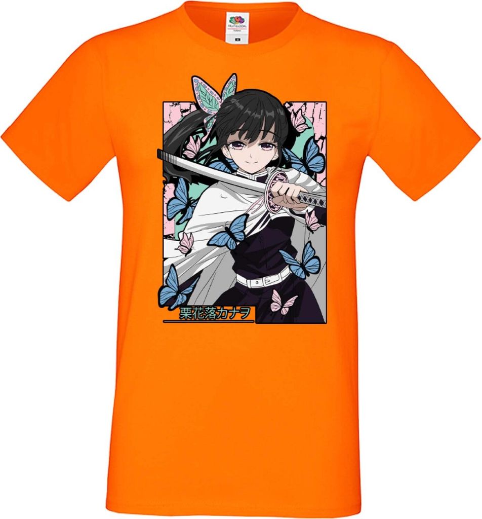 Herren T-Shirt Anime Manga Demon Anime Slayer Kanao Tsuyuri 01 Kanao, Man S / Orange