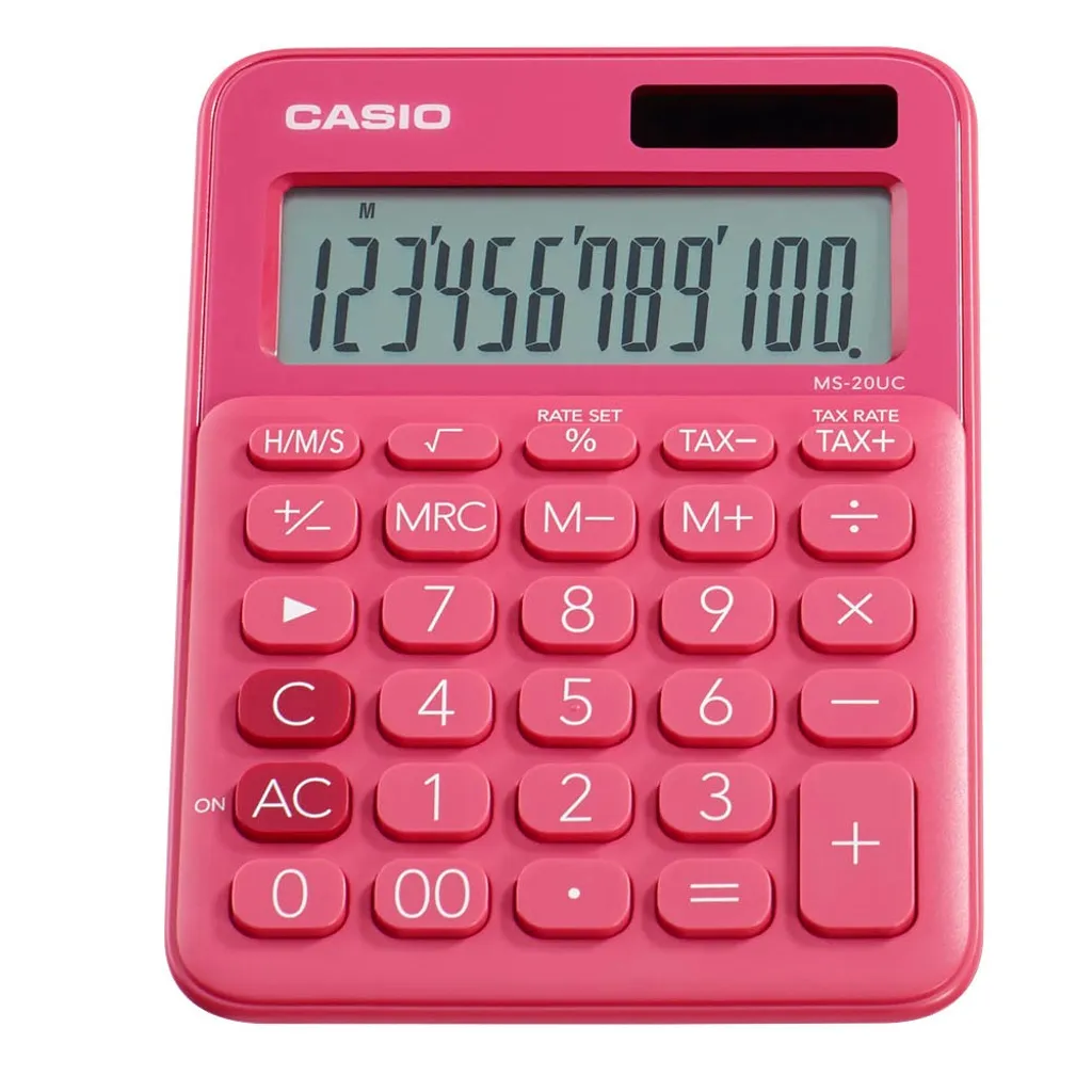 Casio MS-20UC-RD Rossa: Calcolatrice Desktop 12 Cifre Design Elegante - 15