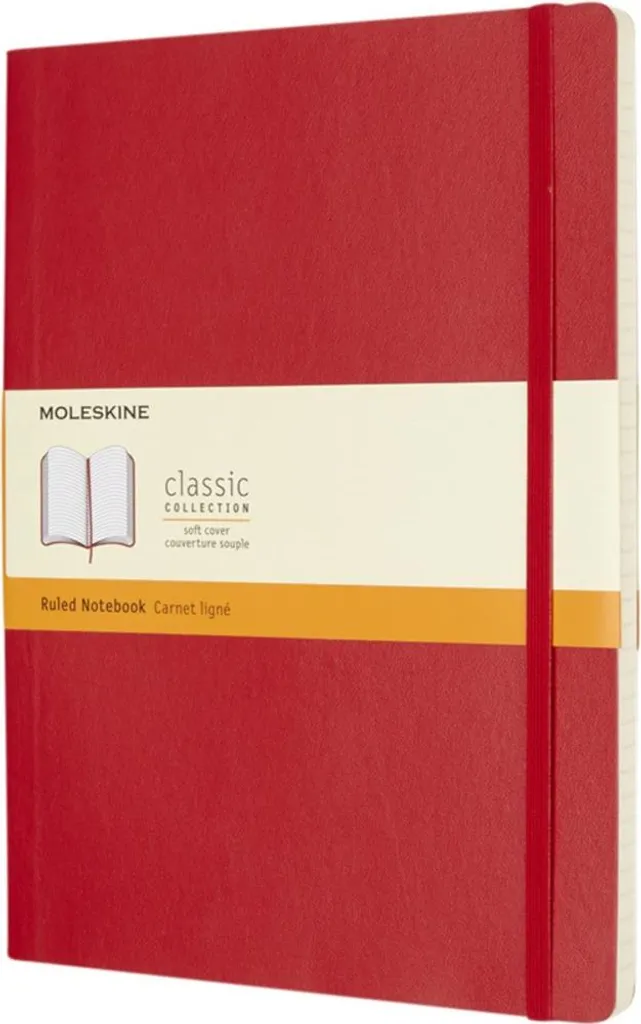 Moleskine XL Scarlatto - Taccuino Viaggio Righe Copertina Rigida