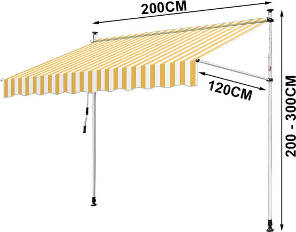 Tenda da Sole TolleTour 200 cm | Ombra Balcone Senza Trapano - 2