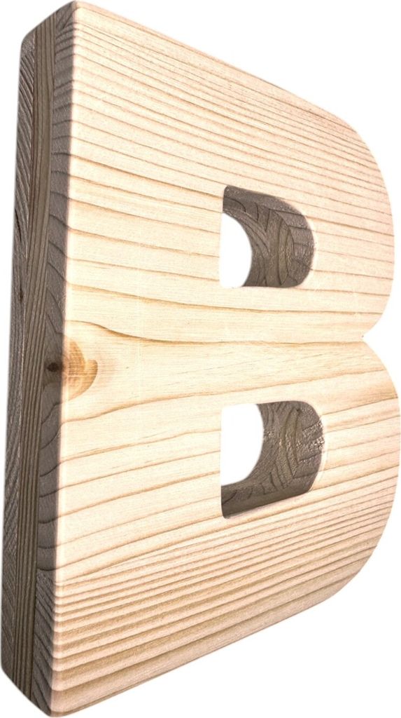 Zayno Holzbuchstabe "B" aus massivem Fichtenholz | Kinderzimmerdekoration, Babyname, Handarbeit, Hergestellt in Deutschland, Germany