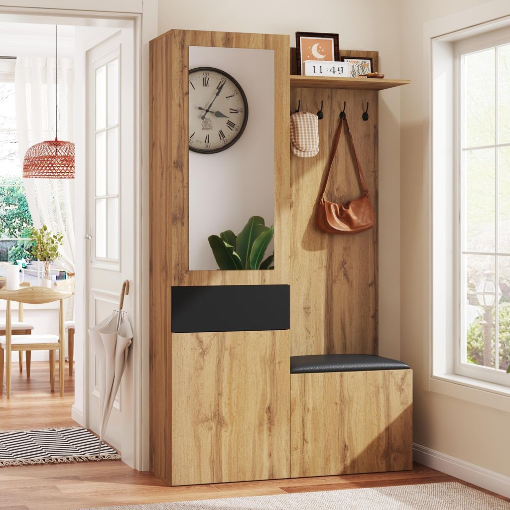 OKWISH Meuble d'Entrée avec Structure Haute pour Vestiaire Image du produit 