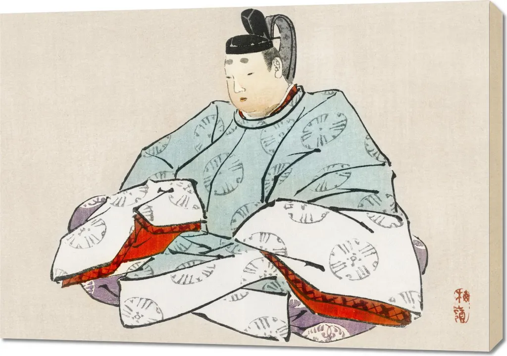 Quadro Shogun Kōno Bairei 100x70 cm - Stampa Giapponese Vintage Salotto