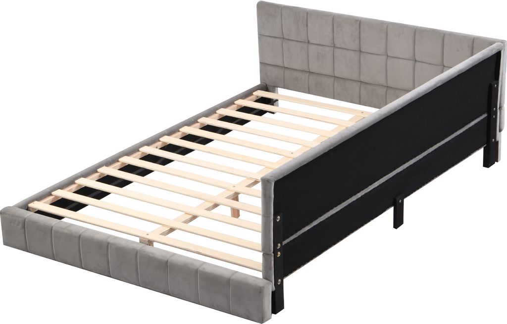 Okwish Čalouněná postel 140×200 s roštem,rozkládací pohovka Obrázek produktu 