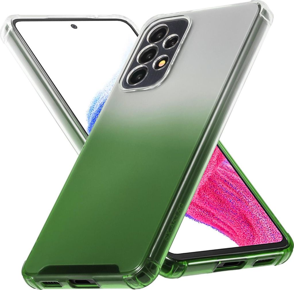Conie Farbverlauf Schutzhülle für Samsung Galaxy A33 5G Silikon Case Kamera Schutz Cover Hülle in Grün matt