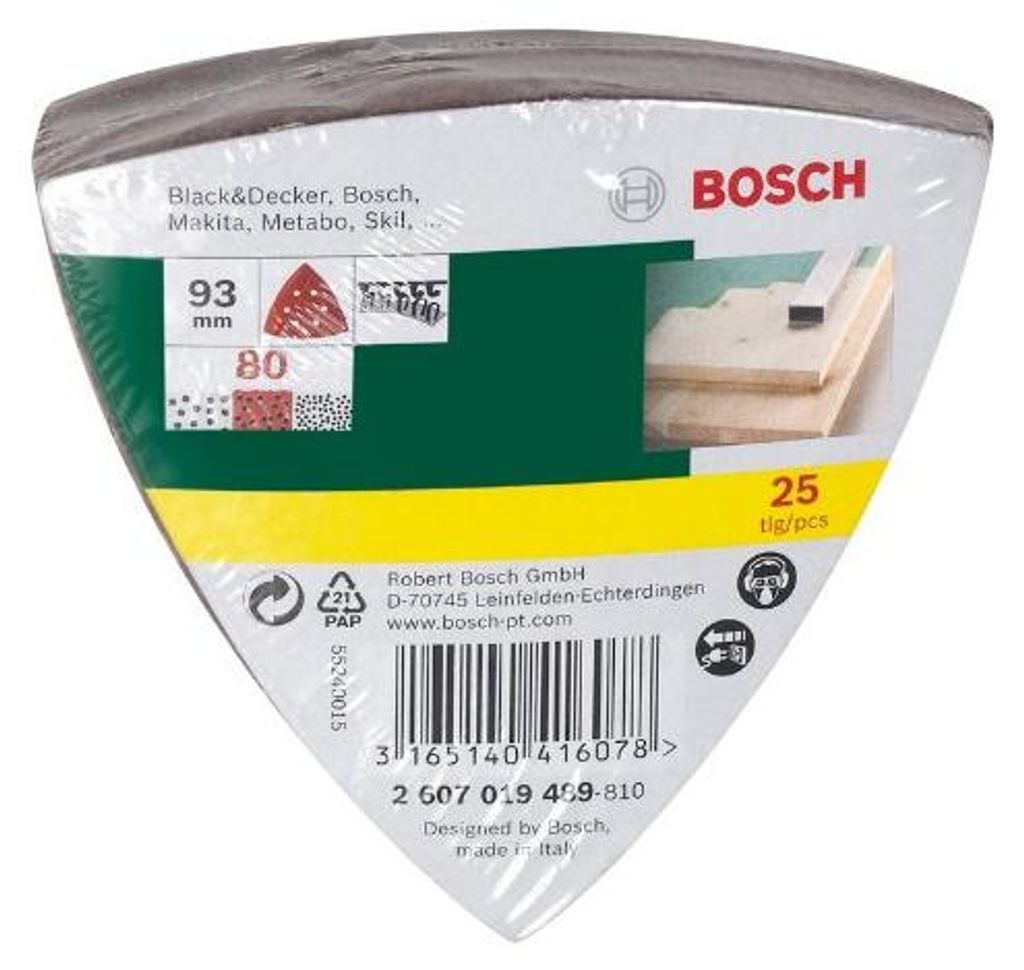 Schleifblatt-Set für Deltaschleifer, 93 mm, 80, 6 Löcher, Produktbild 