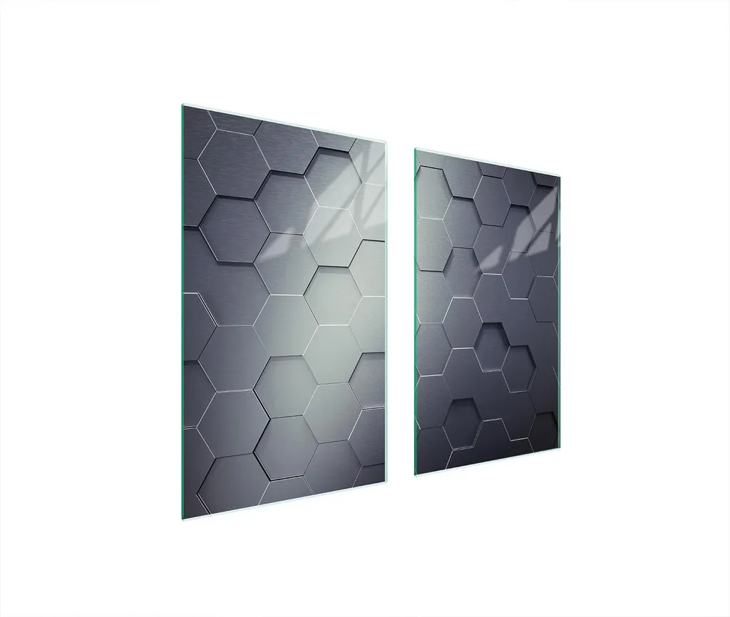 Piastre Copri Fornelli 2 Pezzi 75x52 cm Vetro Grigio | Design Moderno