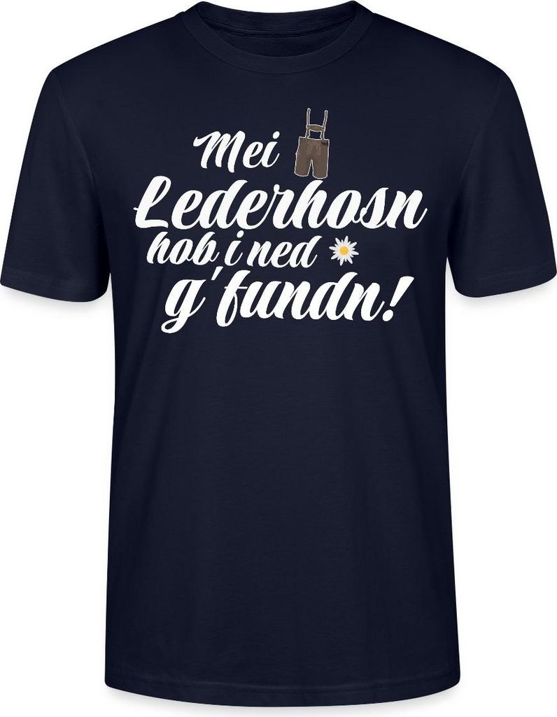 Spreadshirt Bayern Lederhose Ersatz Volksfest Trachtenshirt Uni Bio T-Shirt, L, Navy