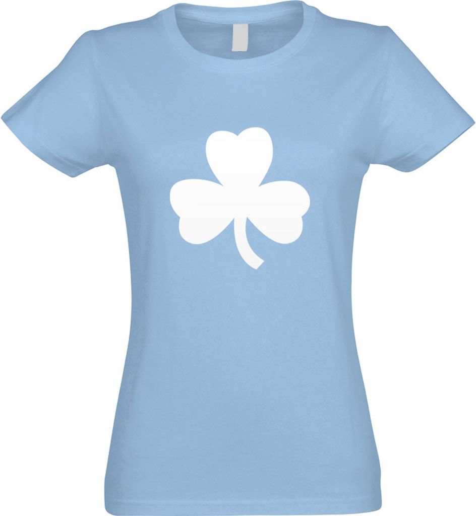 Kiwistar - T-Shirt tailliert - Damen - himmelblau - Kleeblatt - mit Motiv Bedruckt - Funshirt Design - Sport - Freizeit - Damen - XXL