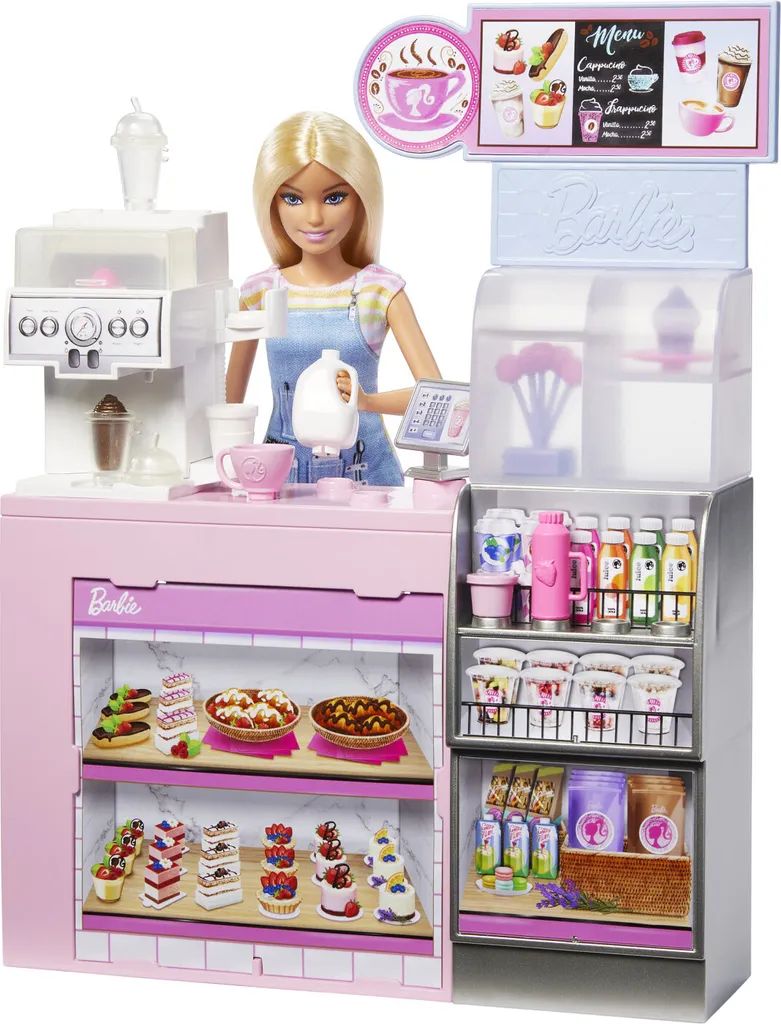 Barbie Café Coffret Métier avec machine à expresso et tenue thématique