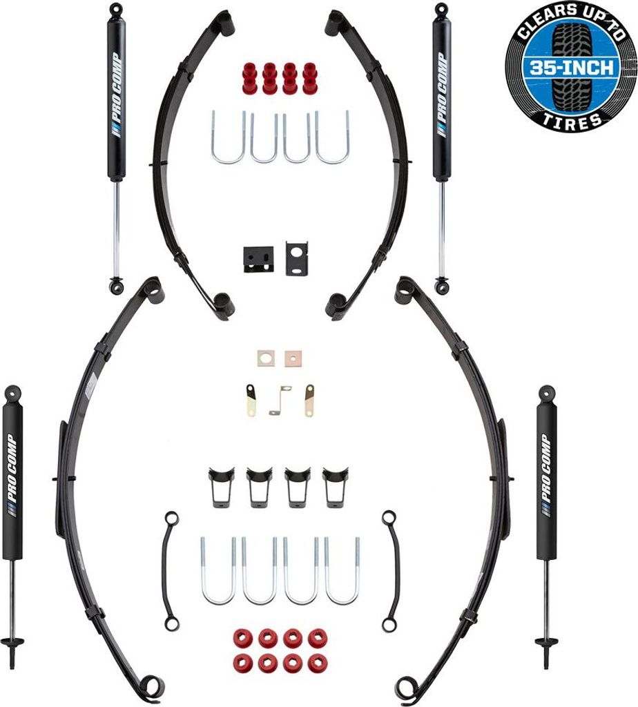 Komplett Fahrwerk +4'' = 100mm m. ProComp Stoßdämpfer Jeep Wrangler YJ 87-95