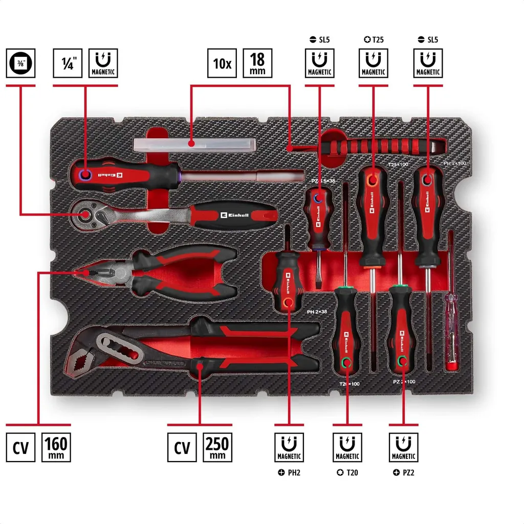 Mallette d'outils 80 pièces compatible E-Case avec rangement mousse EVA - 3