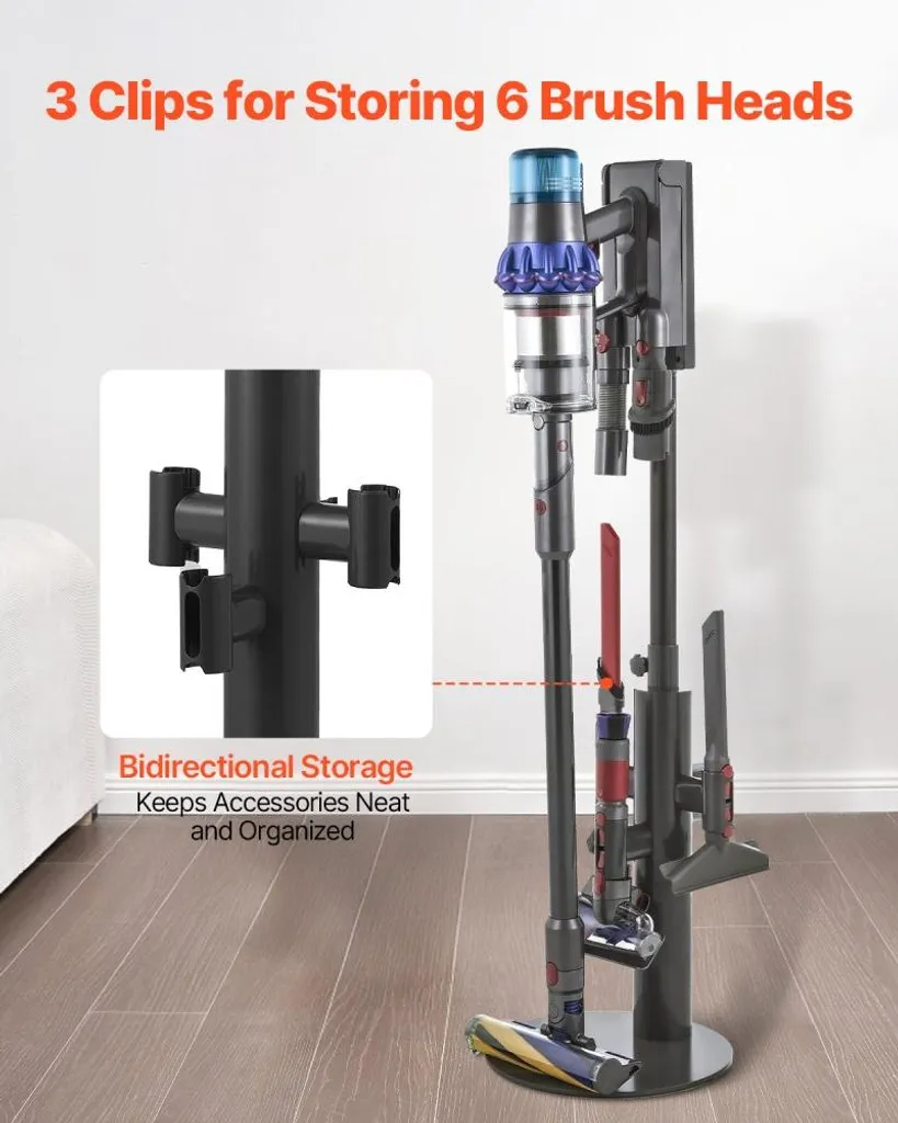 Rangement aspirateur Dyson vertical 130cm - Support mobile multi-brosses