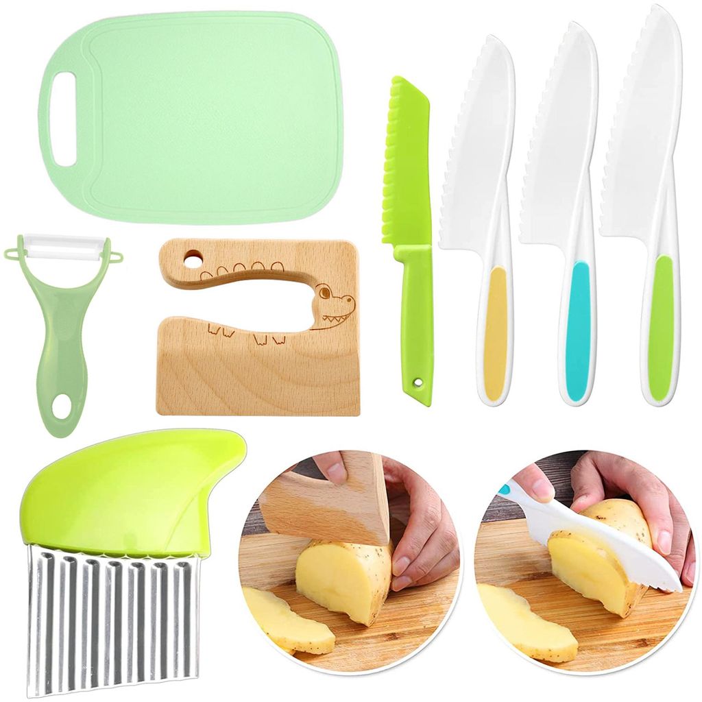 Kinderkochmesser 8 teiliges Kinder Küchenmesser-Set für Produktbild 