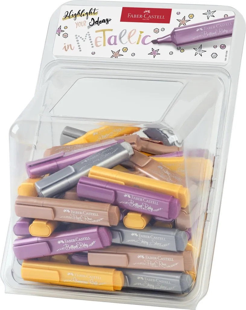 Surligneur Textliner 1546 Metallic Faber-Castell Pointe Biseautée x80