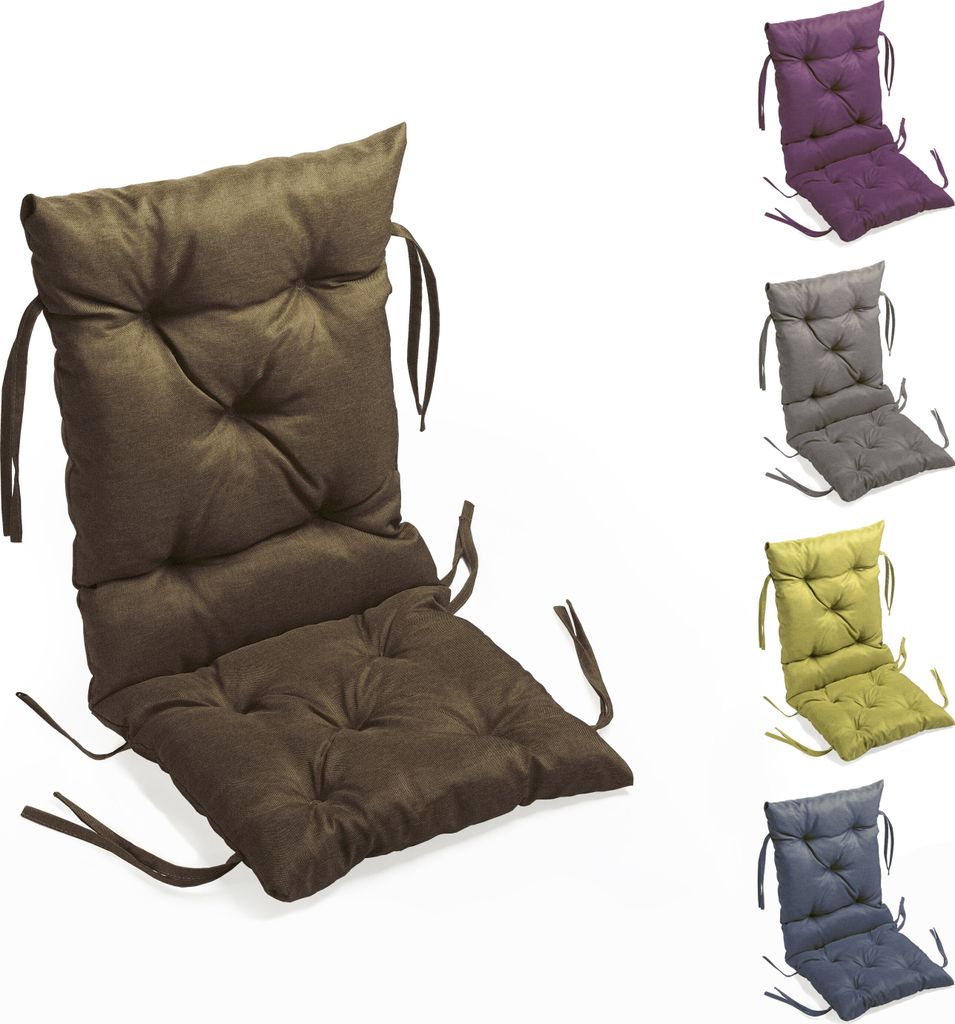 sunnypillow Bankauflage Stuhlkissen Bankkissen 40 x 40 x 40 cm Sitzkissen und Rückenkissen für Hollywoodschaukel Polsterauflage Auflage - Braun