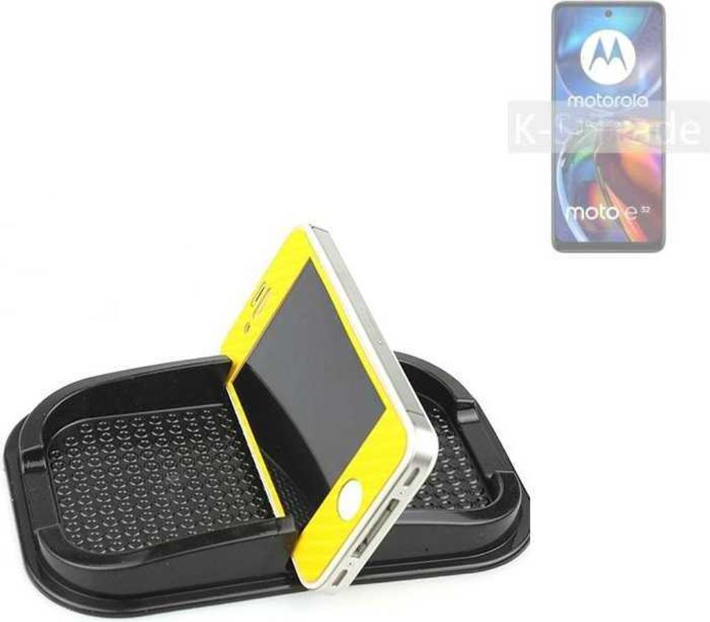 K-S-Trade Auto Anti Rutsch Matte Smartphone-Halter kompatibel mit Motorola Moto E32 Haft Pad Armaturenbrett Handy-Halterung Silikon
