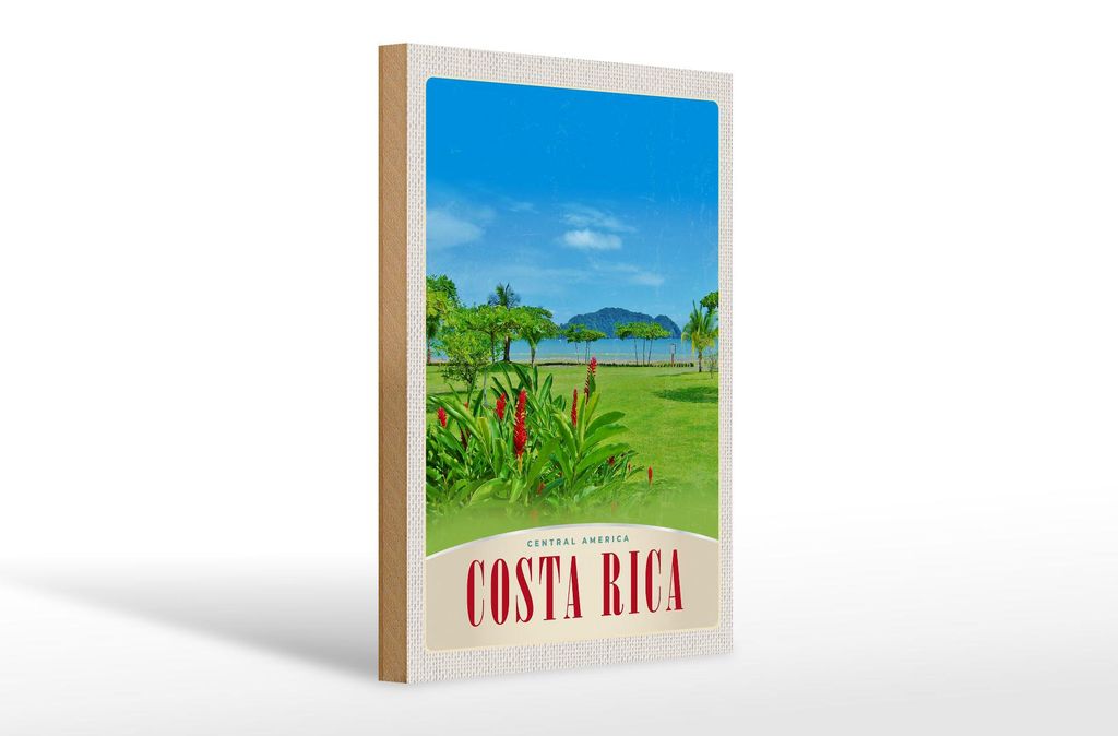 Holzschild Reise 20x30cm Costa Rica Central Amerika Strand