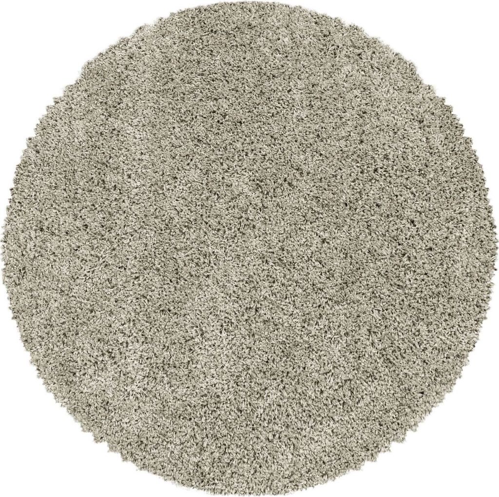 Hochflor Teppich Sima rund, Farbe: Natur, Größe:120 cm rund