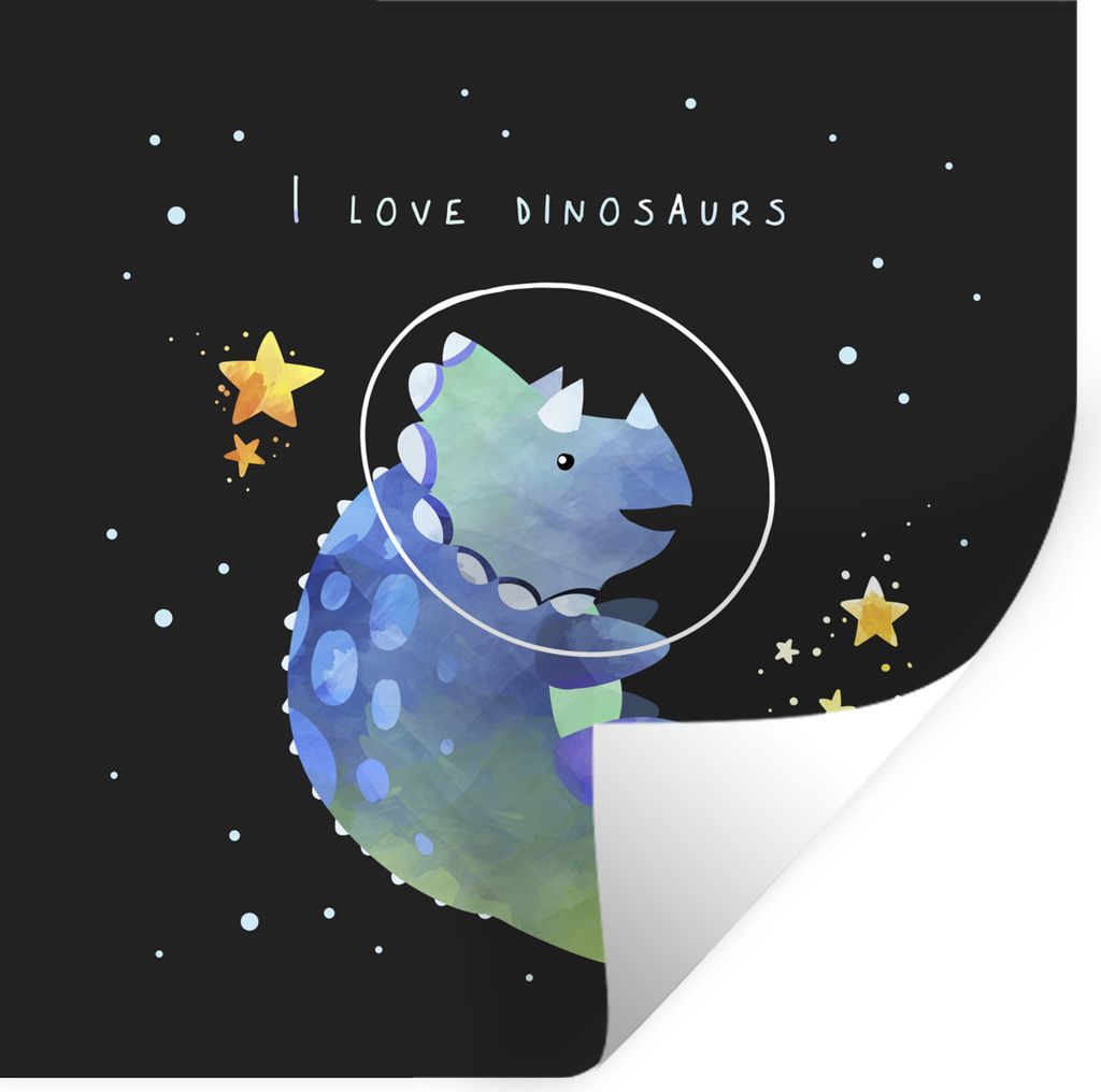MuchoWow Wandtattoo Wandsticker Wandaufkleber Zitate - Weltraum - 'Ich liebe Dinosaurier' - Sprichwörter - Mädchen - Jungen - Kinder - Kinder 1...