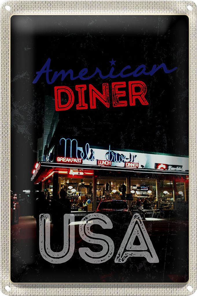 Blechschild Reise 18x12cm USA Diner Restaurant Lunch Dinner