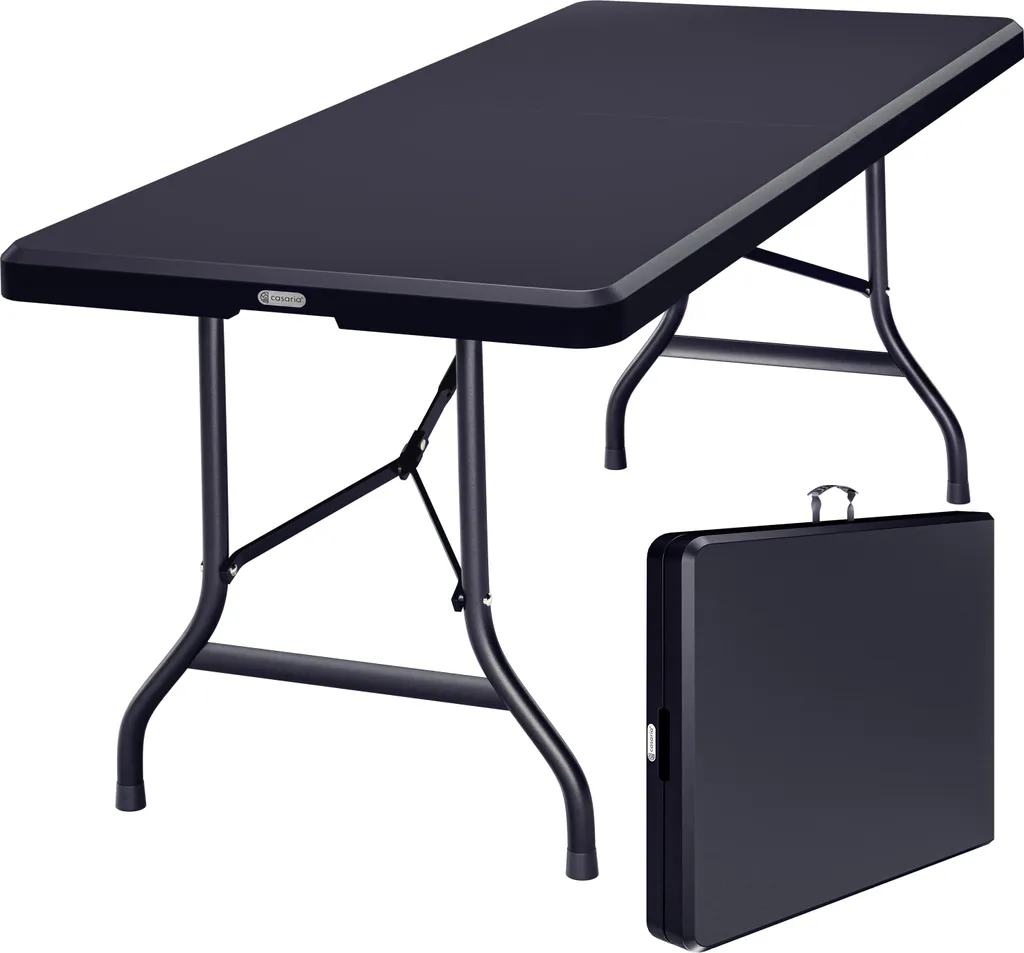 CASARIA Table de camping pliante 183cm anthracite jardin pour 8 personnes