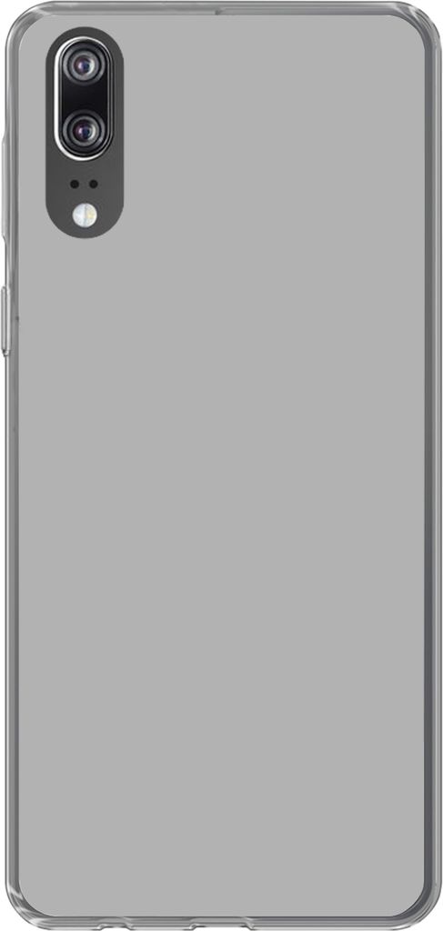 MuchoWow Handyhülle Schutzhülle Hülle für Telefoonhoesje Huawei P20 Grau - Unifarbener Druck Silikon Softcase Handy Hülle - Hardcover