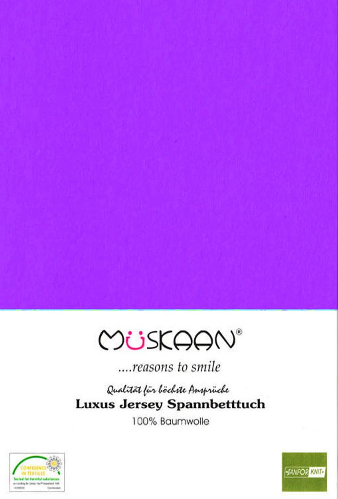 Jersey Spannbettlaken 180x200 - 200x200 cm Violett / Lila - 100% Baumwolle