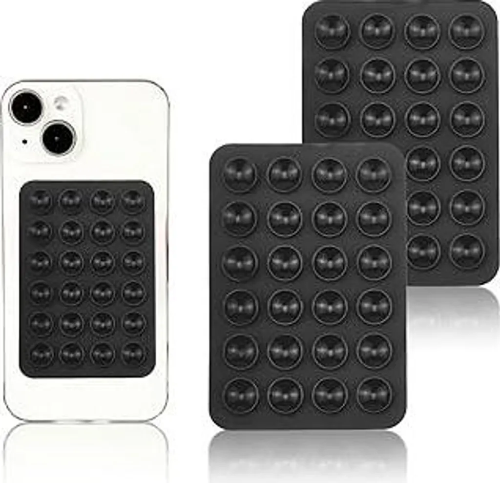 Supporto Smartphone Silicone Ventosa x2 - Nero - TikTok & Selfie Ready